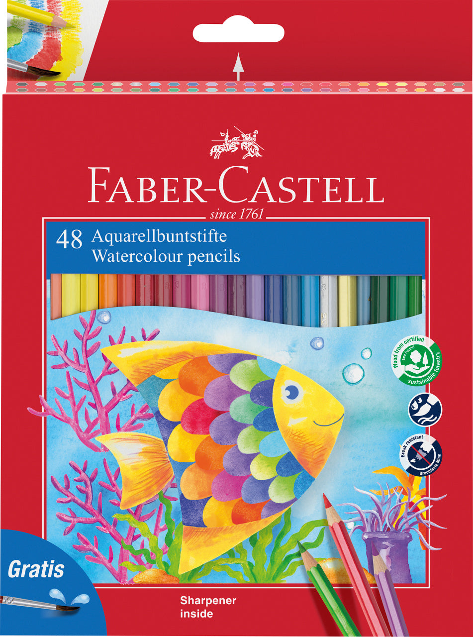 CREIOANE COLORATE ACUARELA 48 BUC + PENSULA FABER-CASTELL CREIOANE COLORATE ACUARELA 48 BUC + PENSULA FABER-CASTELL